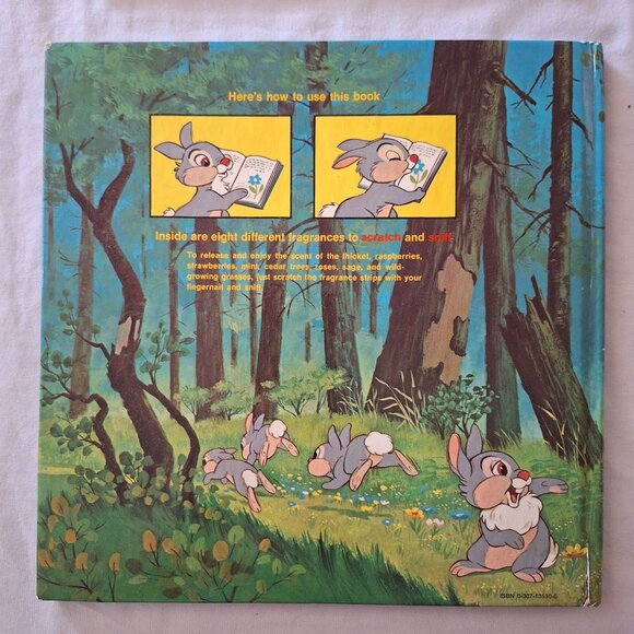 2 Disney Bambi 1984 Fragrant Forest 1975 Scratch Sniff Golden Vintage Book Lot - Picture 8 of 12